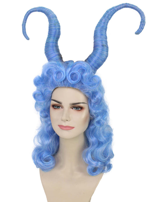 レディース H-5717 ルポール・ドラッグレース ブルーウェービー マレフィセント スパイクド ウィッグ