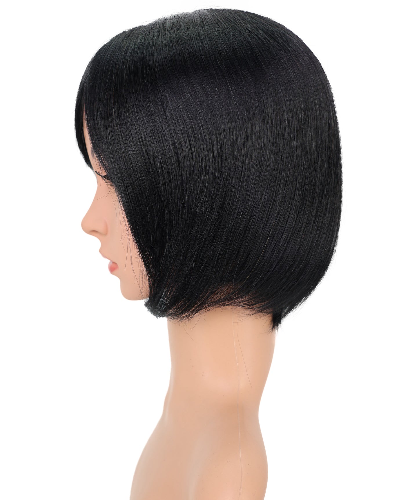 医療用ウィッグ、100%人毛、ショートボブ、ナチュラルブラック、手結びウィッグキャップ、Wigs2you HH-182 フレキシブルパーティング、通気性、自然な見た目、快適、女性用ウィッグ
