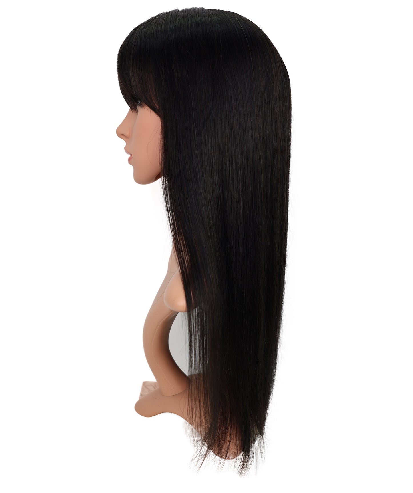 女性用ファッションスタイルウィッグ、24インチ 超ロングストレート 100%人毛、ナチュラルブラック、Wigs2you HH-183 フルウィッグ ナチュラルな輝き
