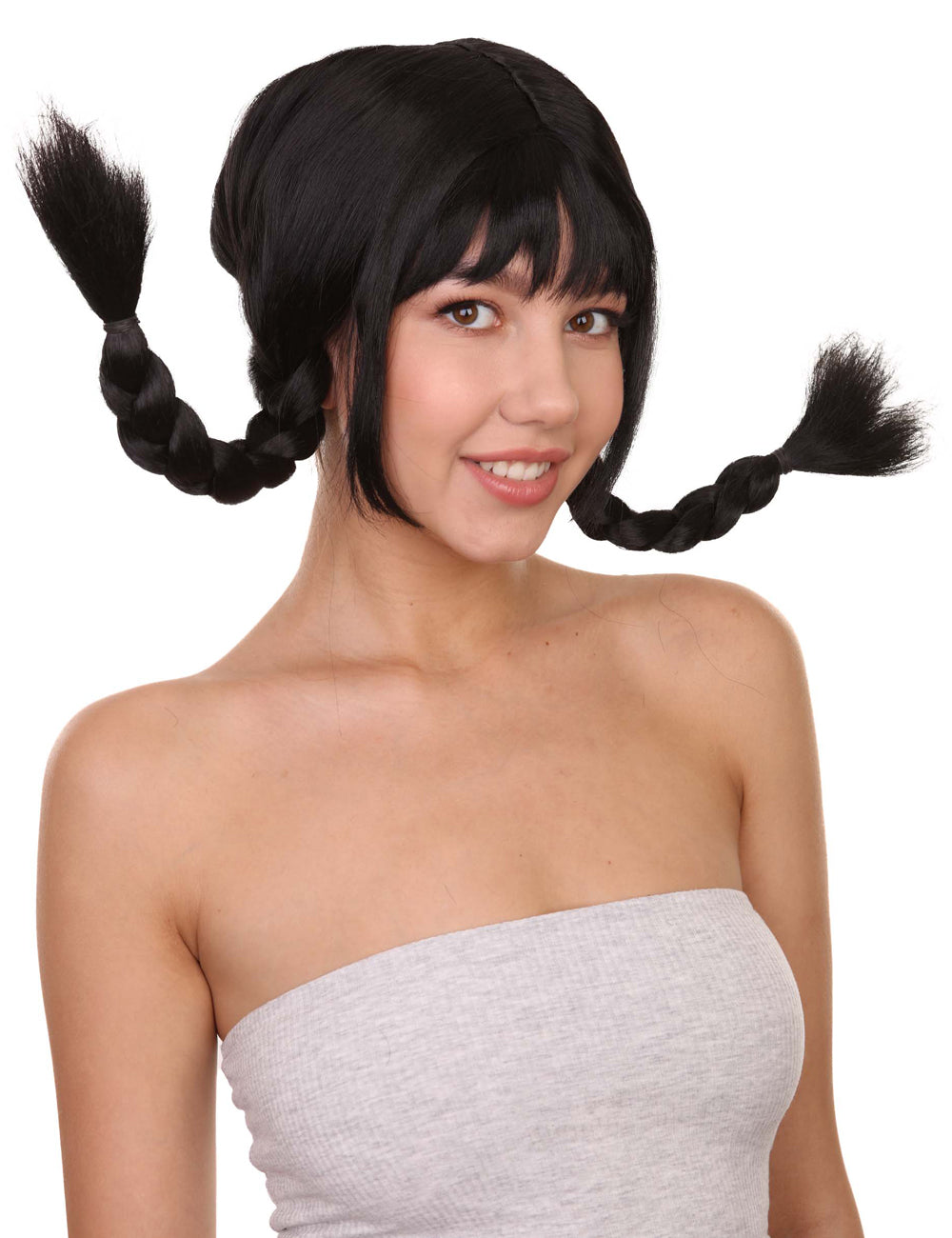 Wigs2you ハロウィン パーティー プレミアム レディース H-1654 簡単装着 とても快適 ピッピ ブラック
