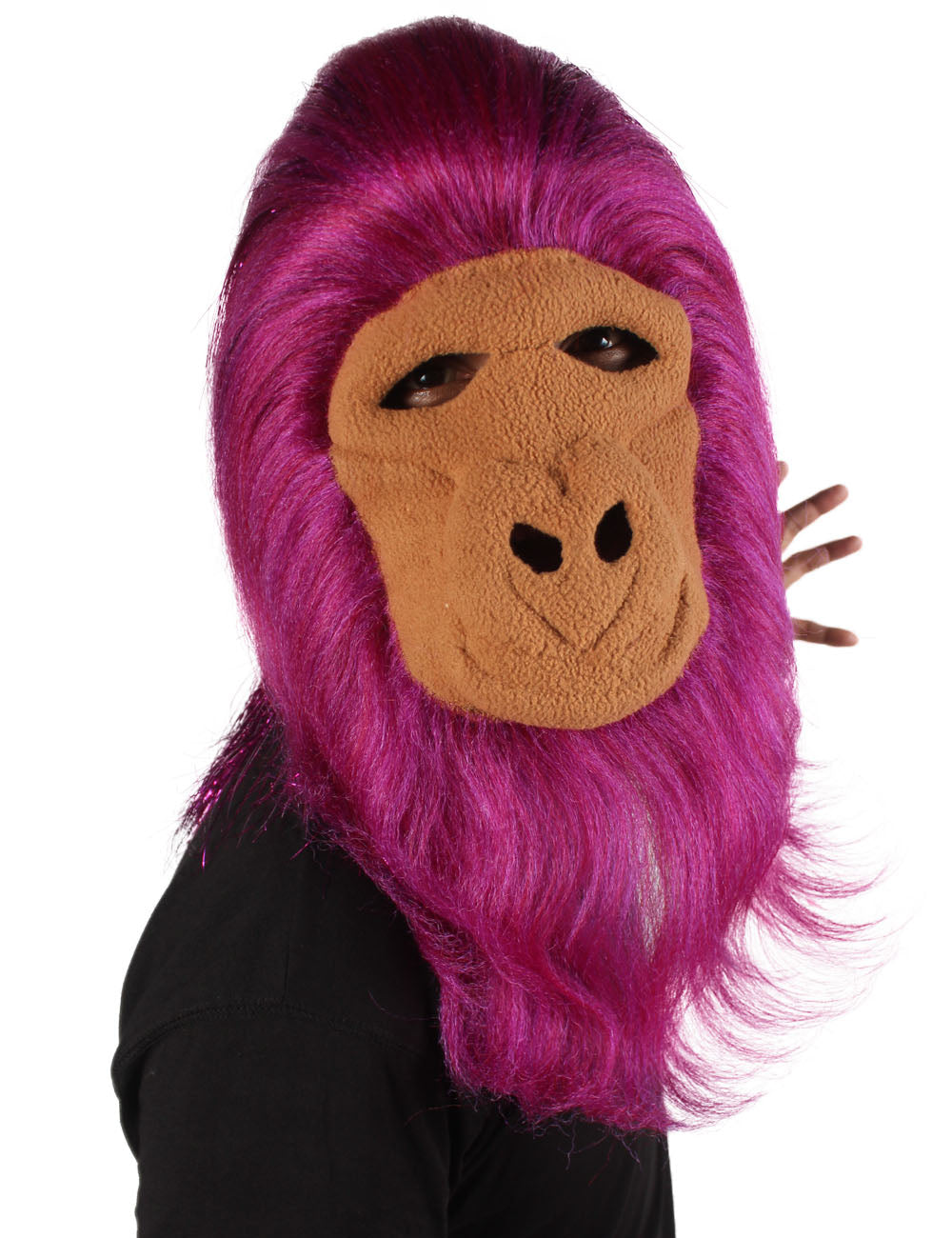 ハロウィンパーティープレミアムメンズ H-5647-PP ヘアリーユニセックスエイプティンセルマスクのみ 紫 軟らかい合成繊維