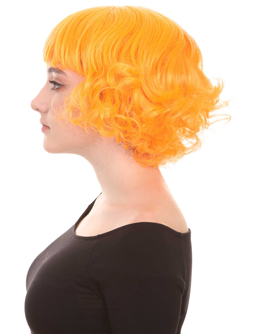 Wigs2you ハロウィン パーティー プレミアム レディース H-1345 着けやすい 快適なフィット感 カーニバル パンプキン オレンジ ウェーブのかかったウィッグ