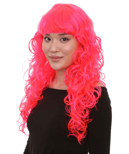 Wigs2you ハロウィンパーティープレミアム H-847 バットマン 女性ジョーカーウィッグ ネオンピンク色