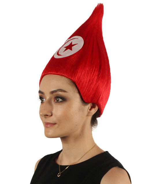 ウィメン コスプレウィッグ チュニジアフラッグ トロールスタイル H-4009 プレミアム 通気性キャップレスキャップ