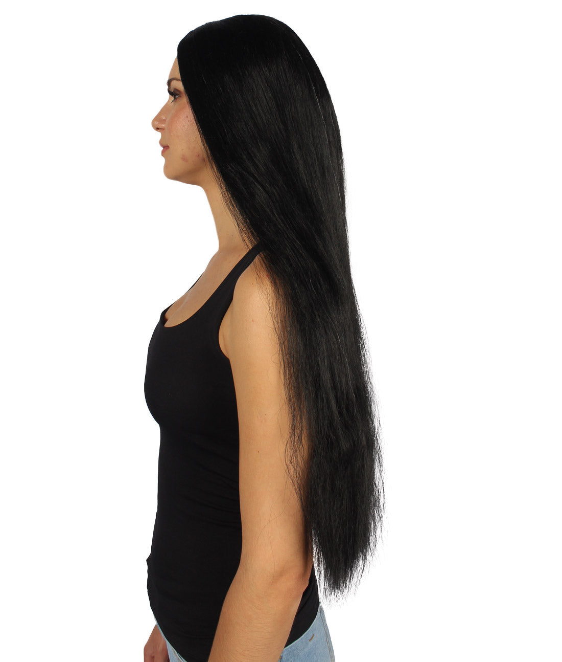 Wigs2you ハロウィンパーティープレミアムレディース H-1813 華やかに見える長いブラックとホワイトのツートーンウィッグ