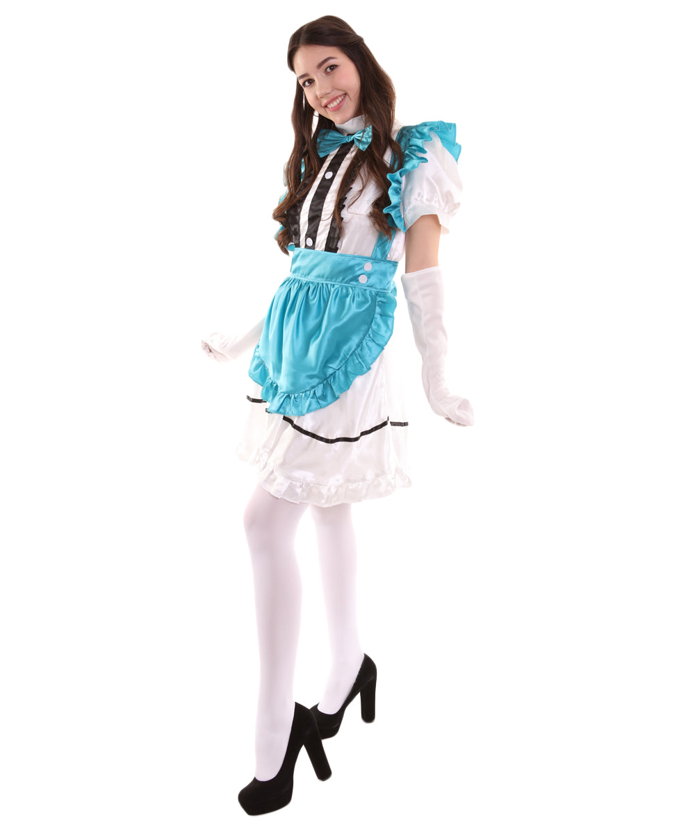 女性用 JCO-326_19 アニメ コスプレ フレンチメイド ファンシー ドレス アクアブルー コスプレ コスチューム