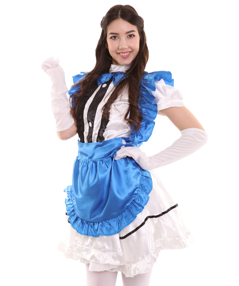 女性用 JCO-326_3 アニメ コスプレ フレンチメイド ファンシー ドレス ロイヤルブルー コスプレ コスチューム