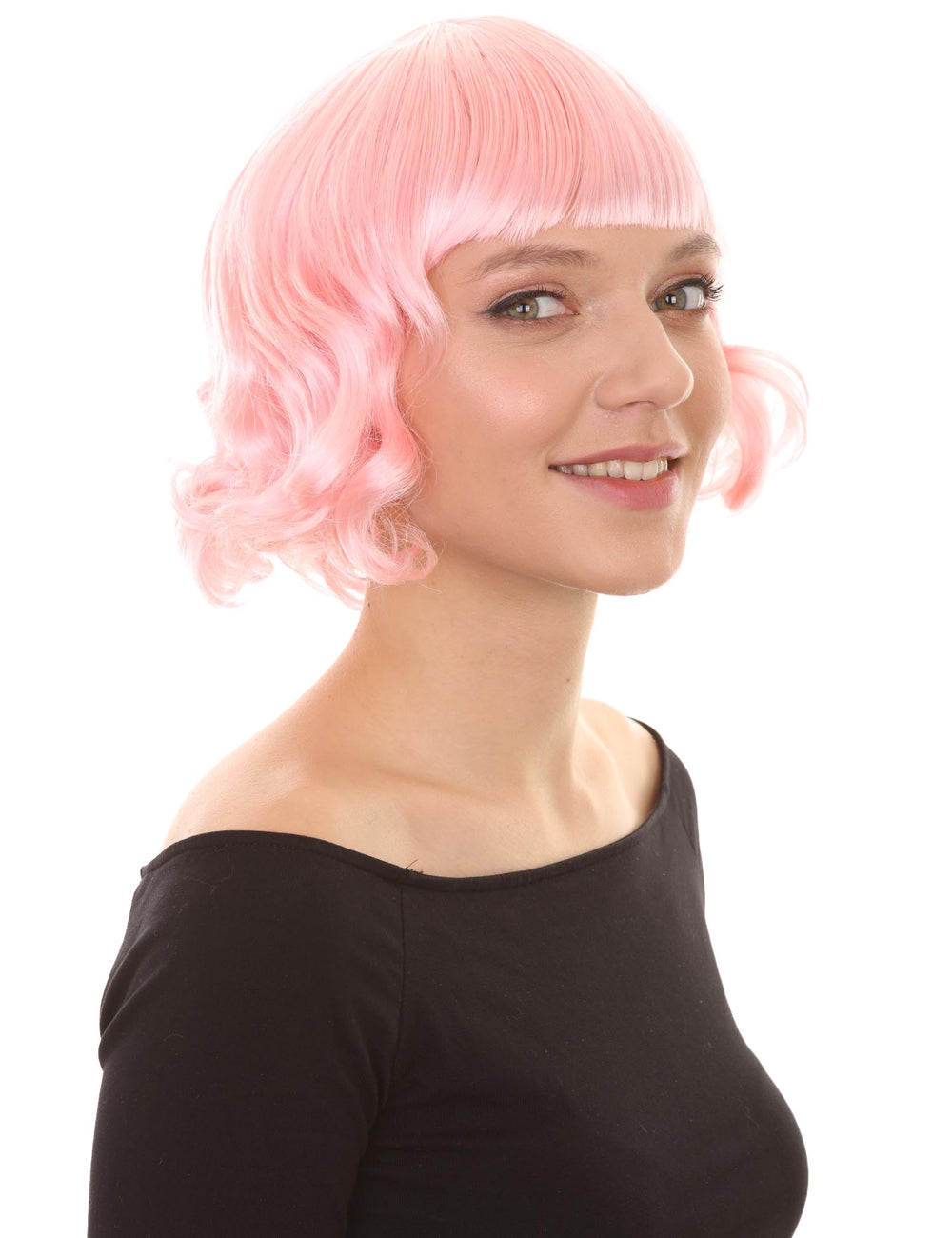 Wigs2you ハロウィン パーティー プレミアム レディース H-1358 着けやすい 快適なフィット感 カーニバル Lt ピンク ウェーブのかかったウィッグ
