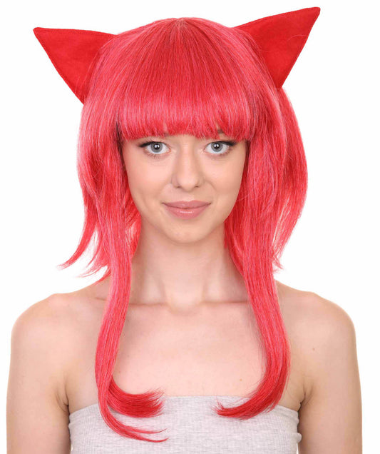 ハロウィンパーティープレミアムレディ H-5443 ミディアムレングス ハロウィンアニメーションビデオゲームアニーウィッグ ピンク