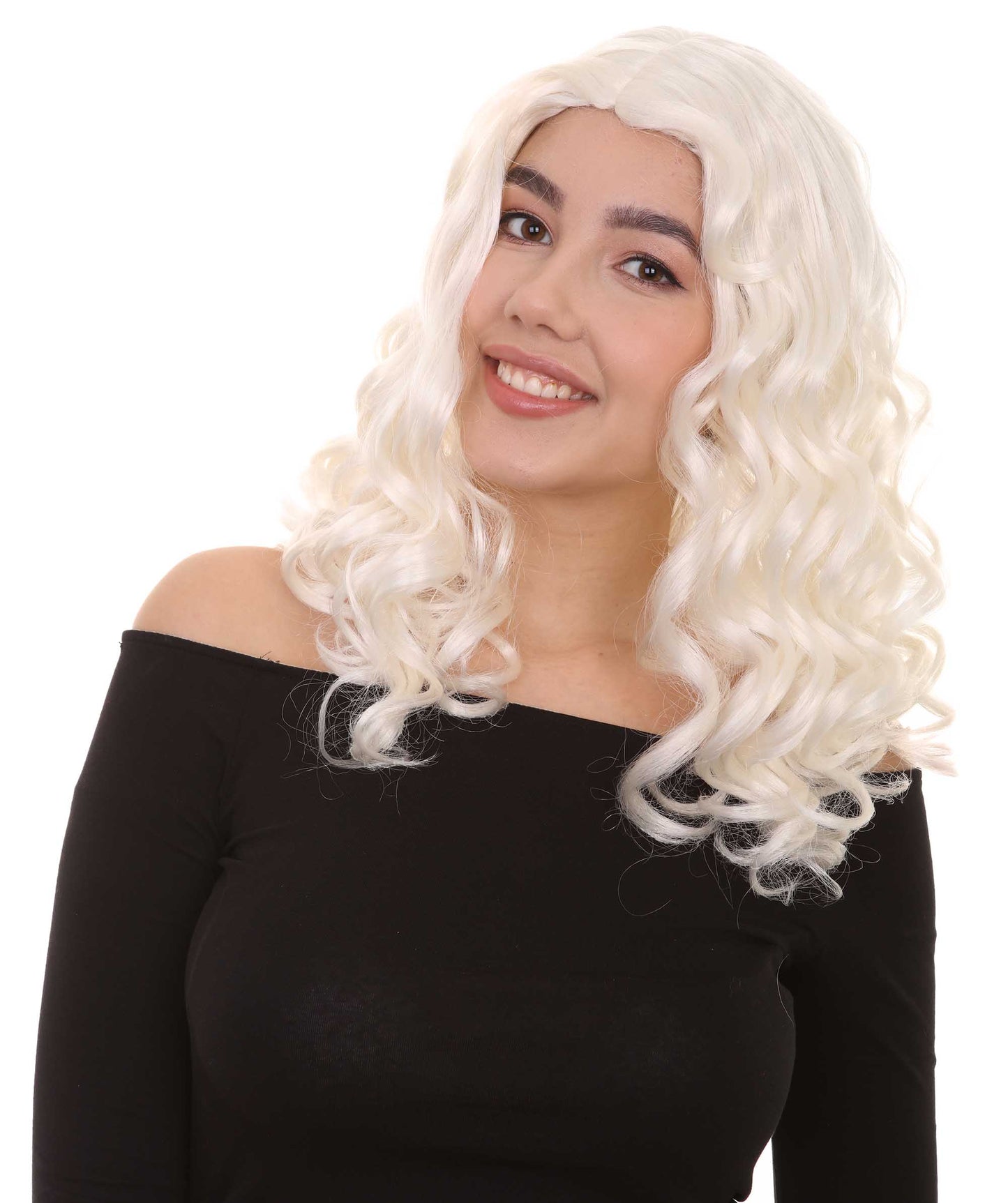 Wigs2you ハロウィンパーティープレミアムレディース H-1098 とても快適なアリスウィッグ 鏡の国のアリス ホワイトカラー