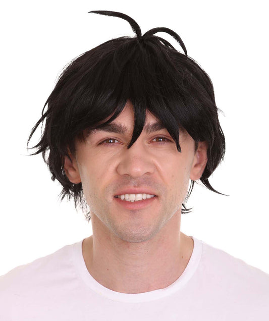 男性用「ペルソナ5」主人公ブラックウィッグ H-4373 ビデオゲームウィッグ プレミアム通気性キャップレスキャップ