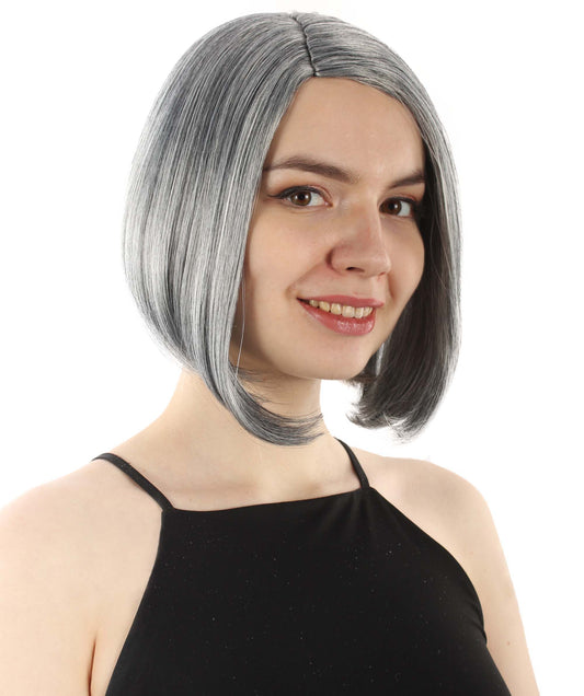 女性用ショルダーレングスフラッパーウィッグ グレー H-5375_25 合成繊維ヘア ハロウィンパーティーウィッグコレクション