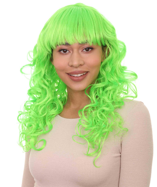 Wigs2you ハロウィンパーティープレミアムレディース H-1001 着用しやすい ベラウィッグ ライムカラー