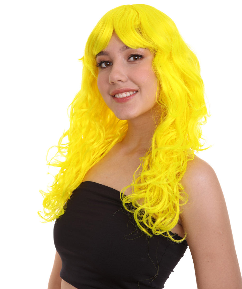 Wigs2you ハロウィンパーティープレミアムレディース H-1026 着用しやすい ベラウィッグ ネオンイエローカラー