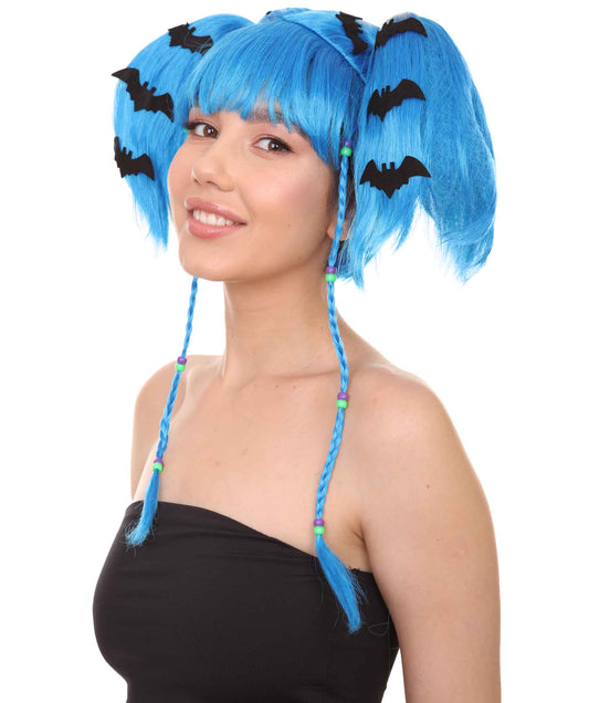 Wigs2you ハロウィンパーティープレミアム レディース H-703 バットエンジェルウィッグ ロイヤルブルー色