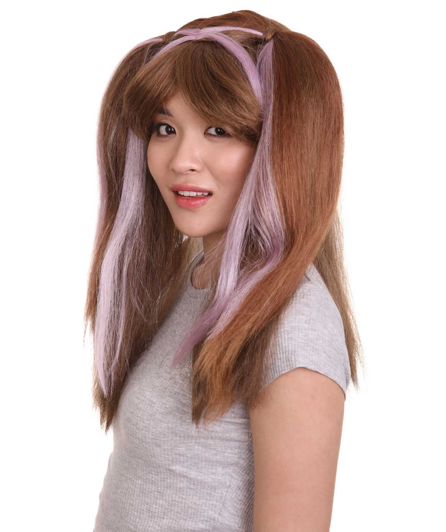 ヴァイオレットクラウンレディースウィッグ H-3210 セクシーコスプレパーティーハロウィンウィッグ プレミアム通気性のキャップレスキャップ