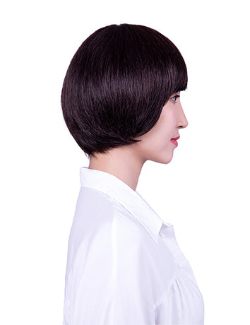 30歳〜40歳 若者の短い HT-019 100% ヒューマンヘア ナチュラルエレガンス ハンドタイド ヒューマンヘア束