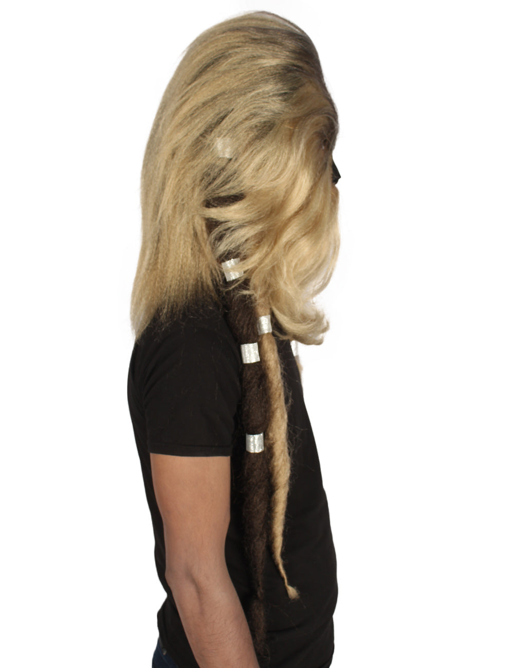 ハロウィンパーティ プレミアムメンズ H-5550 長いヘアリー エルダーウォリアーエイプ ミリタリーリーダー レジスタンスファイター ブラウン コスプレウィッグ & マスク