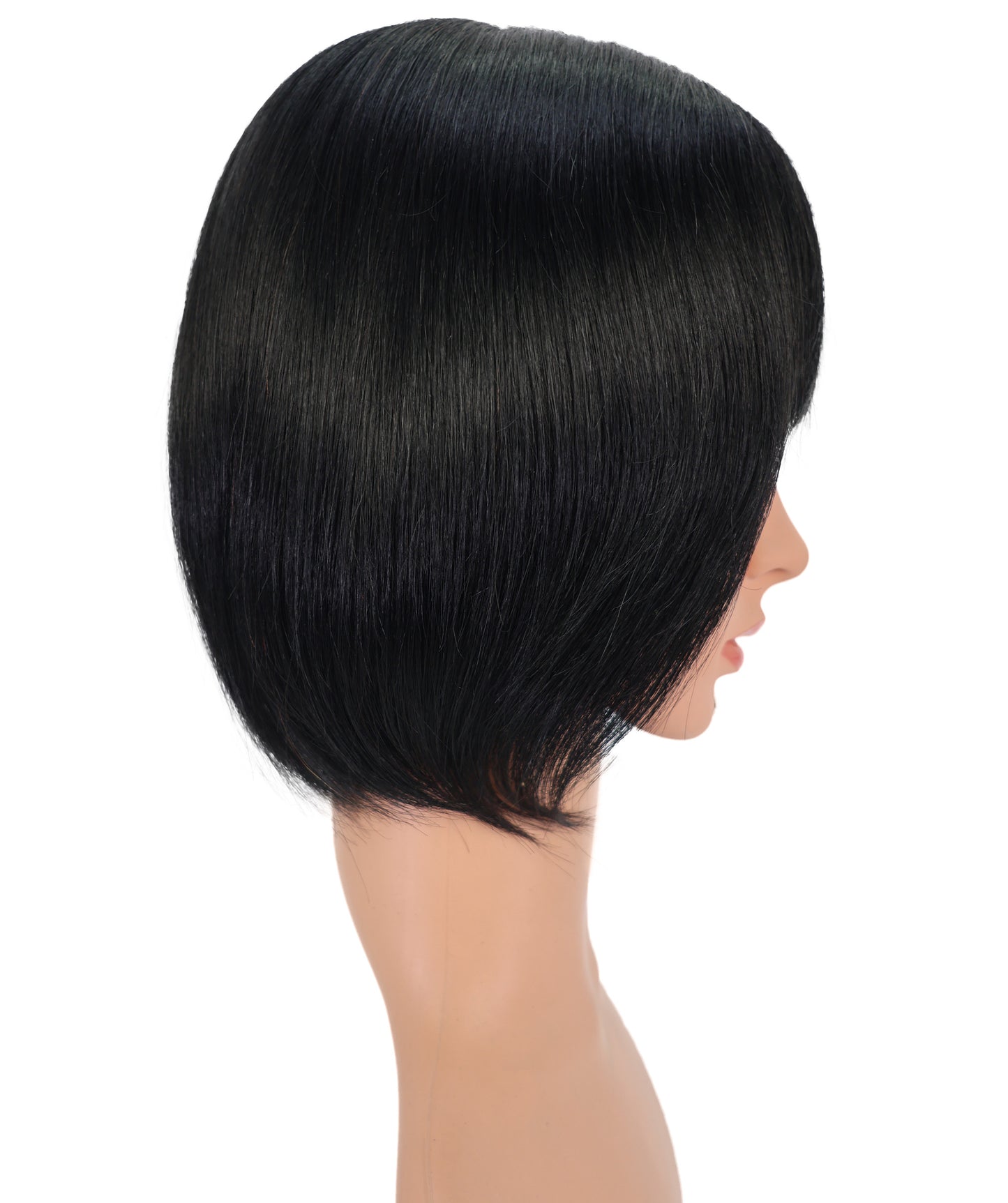医療用ウィッグ、100%人毛、ショートボブ、ナチュラルブラック、手結びウィッグキャップ、Wigs2you HH-182 フレキシブルパーティング、通気性、自然な見た目、快適、女性用ウィッグ