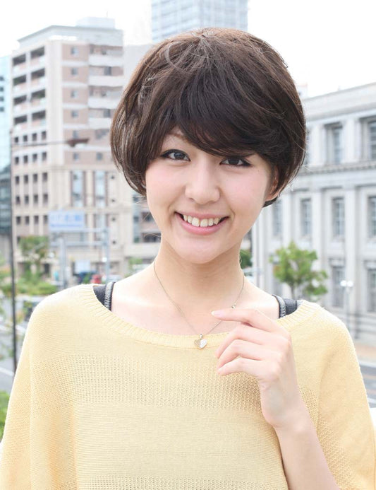 Age 30-40 若者の短い HHB-037 ナチュラルエッセンス ヒューマンヘアブレンド 4x4 クロージャー ベビーヘア付き