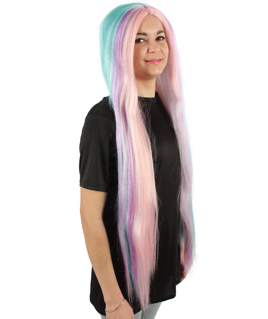 女性 36インチ 超長いウィッグ ミックスピンク H-5379_20 バングなし コスプレ衣装の髪ウィッグ