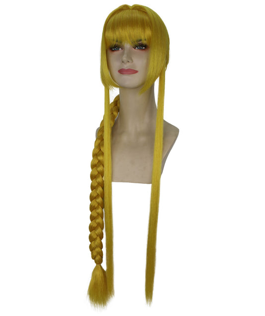 レディース H-5993 ロング ブロンド コスプレウィッグ ハロウィンに最適 難燃性合成繊維