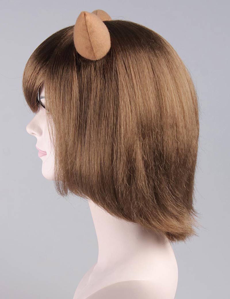H-304鹿天使婦人用 茶色のコスプレかつらと耳 。