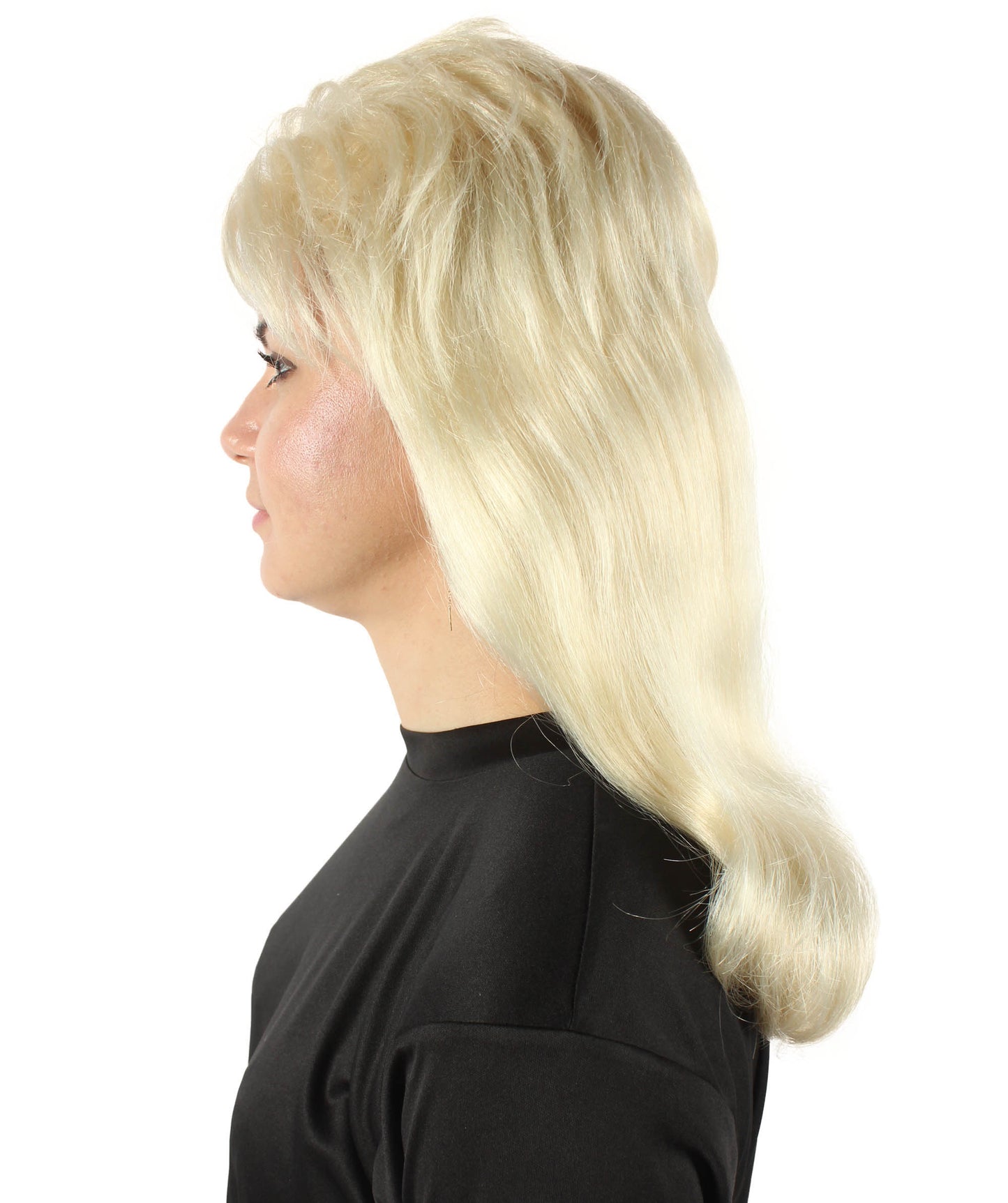 ハロウィンパーティプレミアムレディース H-5748 ヴィンテージカーリー60年代ヘアスタイルブロンド前髪付きウィッグ