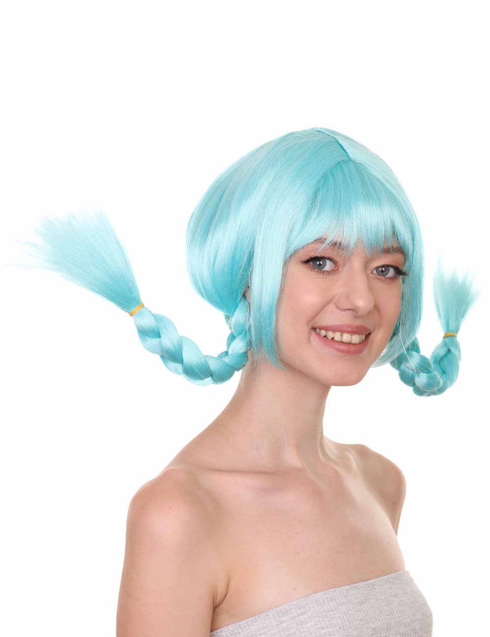 Wigs2you ハロウィンパーティープレミアムレディース H-1638 着用が簡単 とても快適 ピッピ ブルー