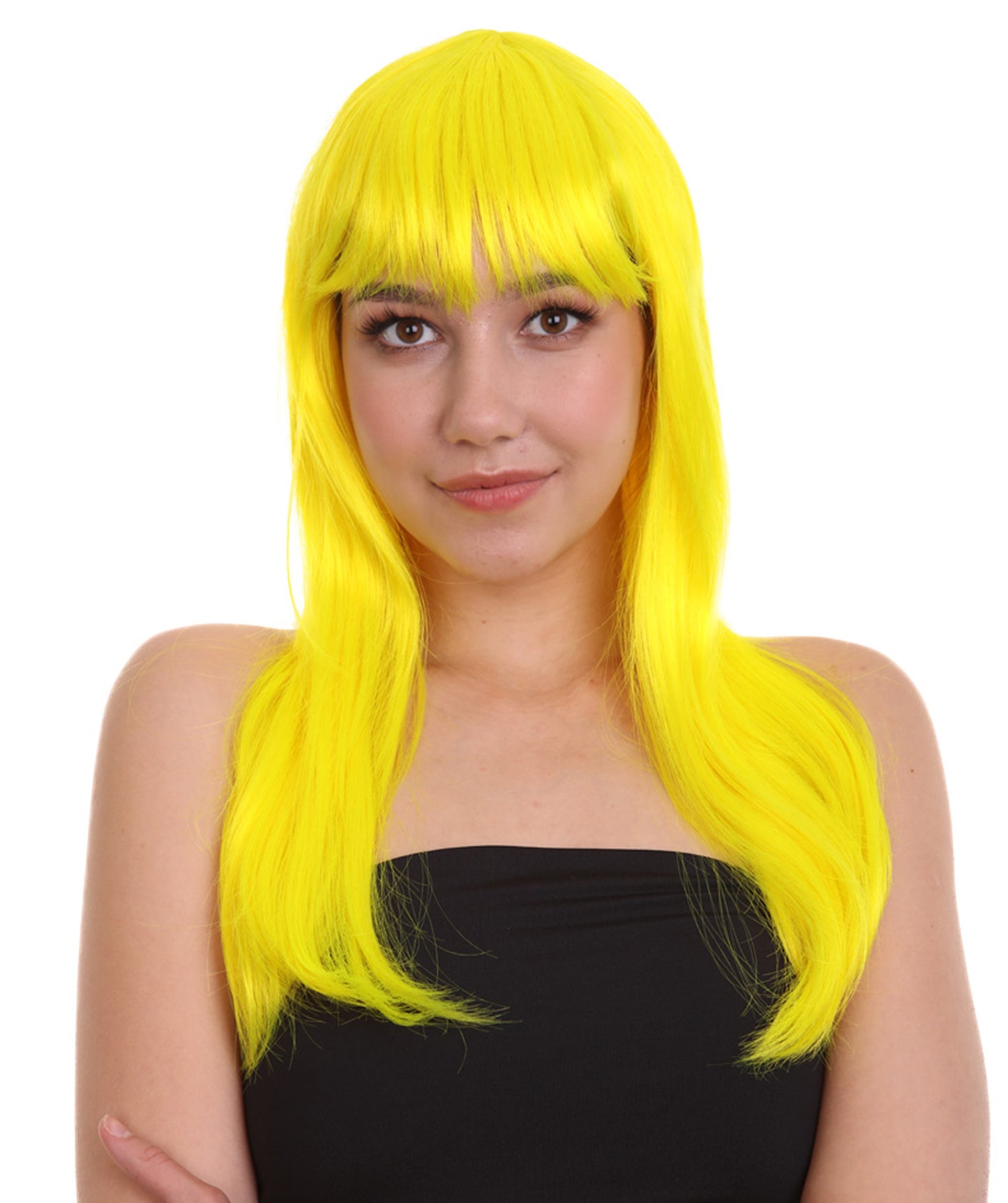Wigs2you ハロウィンパーティープレミアムレディース H-1068 とても快適なグラマーグリーンウィッグ ネオンイエローカラー