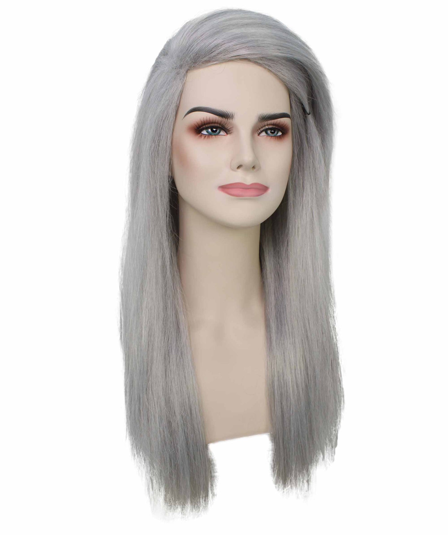 女性用ロングストレートサイドパートコスプレウィッグ ダークグレー H-5220_18 ファンシースタイル プレミアムハロウィンパーティーウィッグコレクション