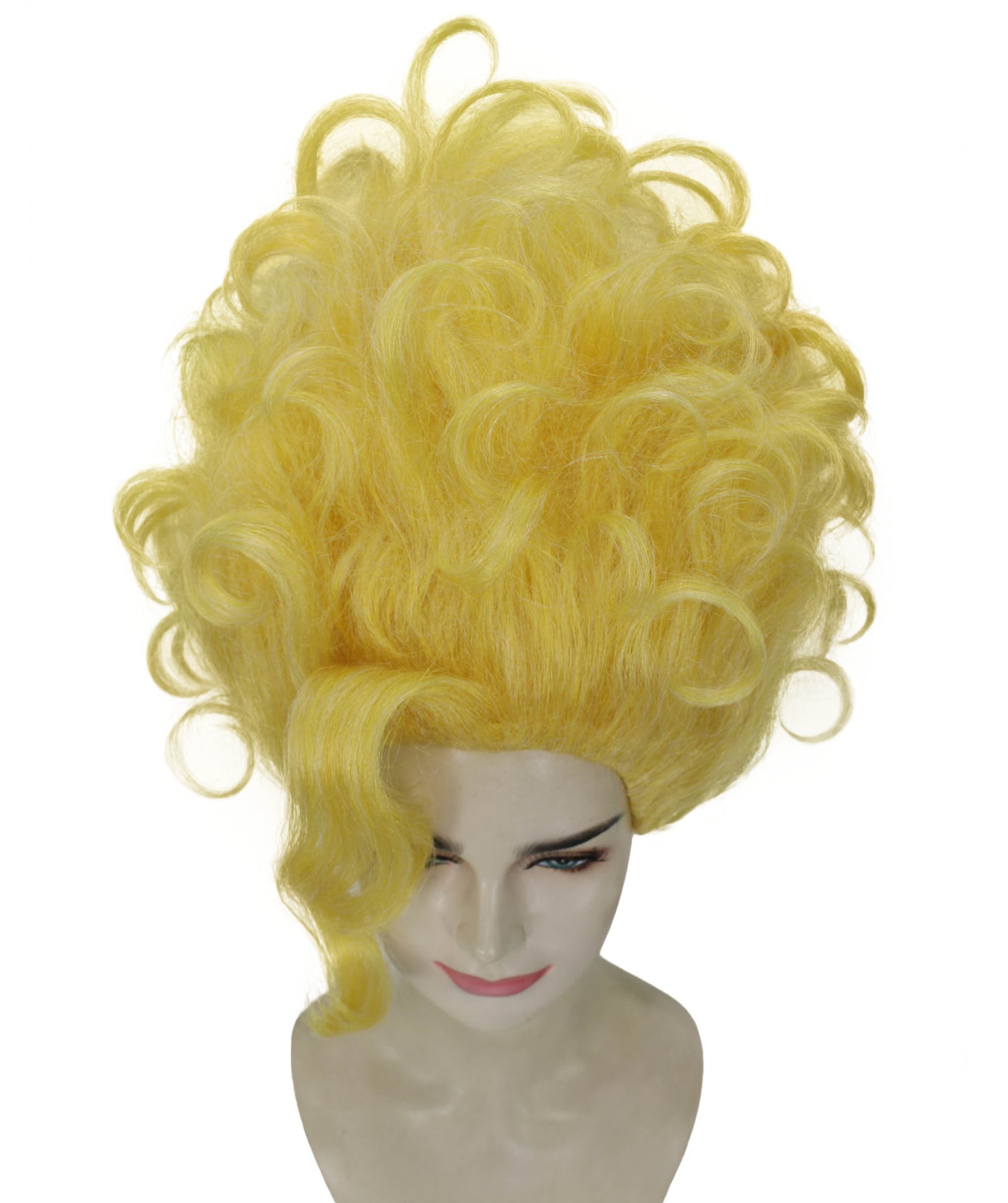 女性用テレビミュージカル映画プリンセストロール H-6293 イエローウェーブウィッグ コスプレウィッグ ファイバー 難燃性合成