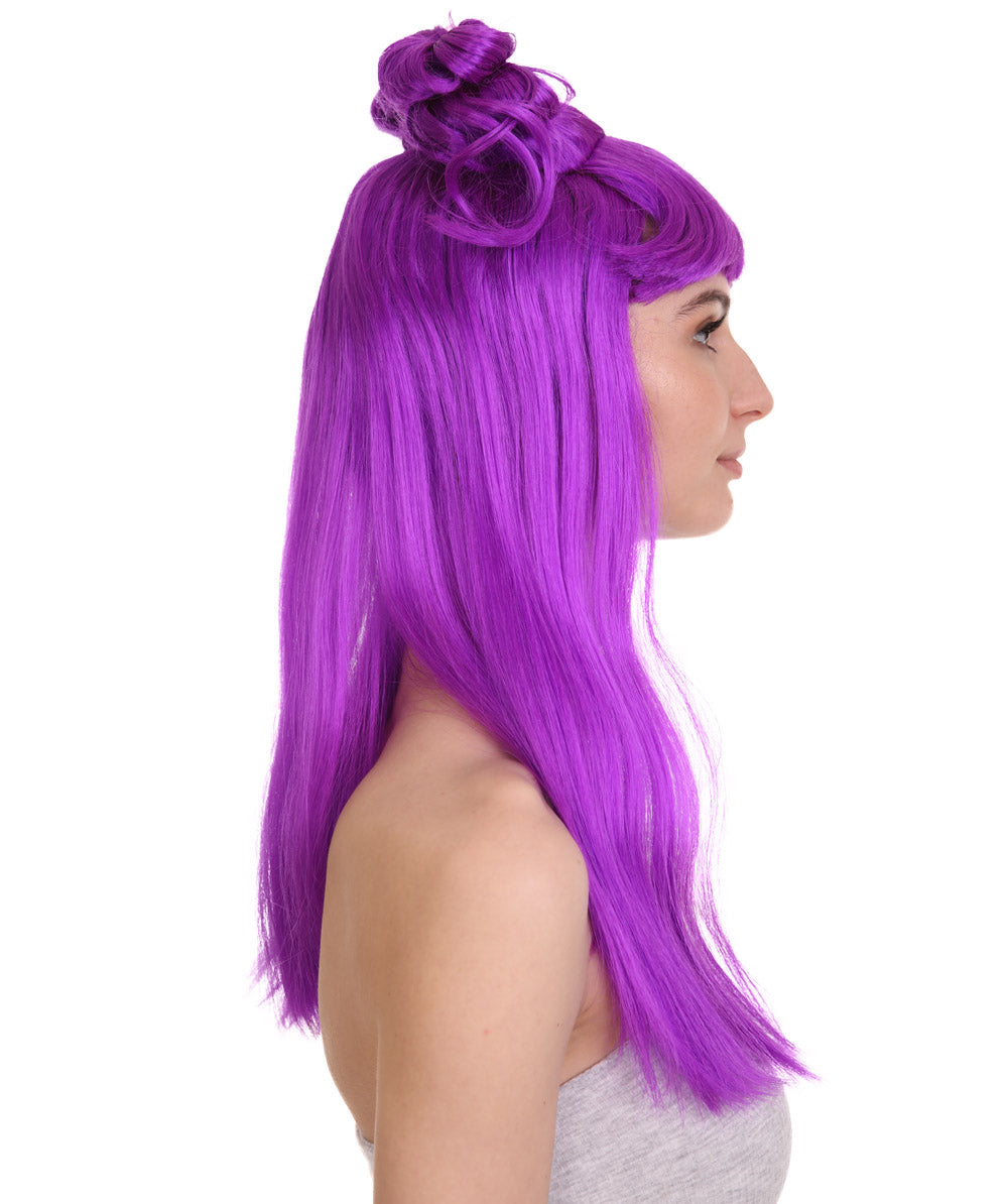 Wigs2you ハロウィン パーティー プレミアム レディース H-1228 快適なフィット感 ネオン パープル アジアン プリンセス ウィッグ