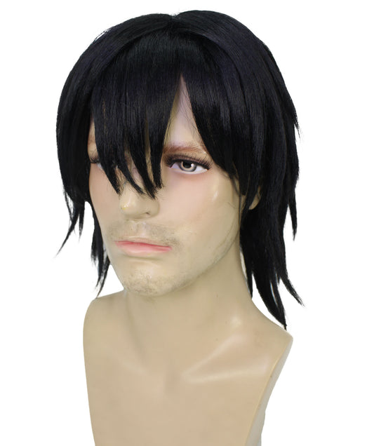 メンズ H-6145 アニメ 謎の蛇 悪魔ハンター ウィッグ 前髪付き 通気性 キャップレス キャップ 難燃性 合成繊維