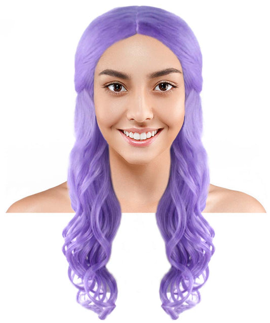 ハロウィンパーティー プレミアム 女性用 H-2952 ライラック ロング ウェーブ ウィッグ