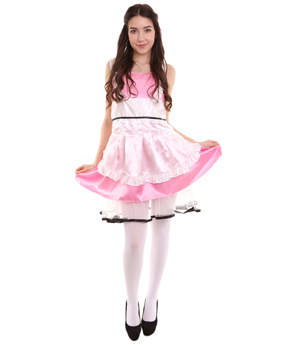 女性用 JCO-326_11 アニメ コスプレ フレンチメイド ファンシー ドレス ライトピンク コスプレ コスチューム