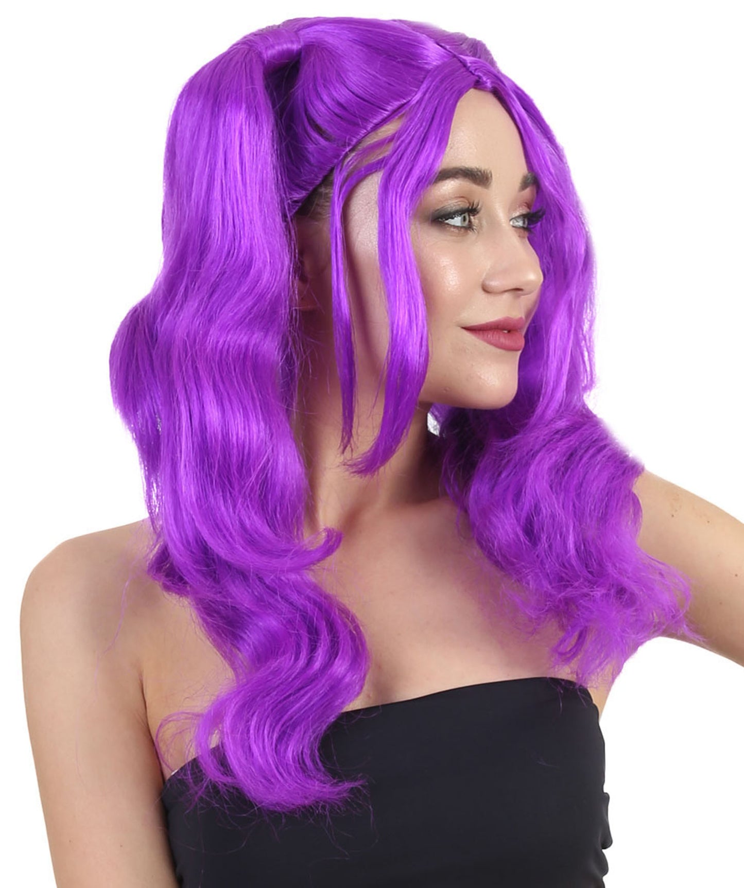 Wigs2you ハロウィンパーティー プレミアム レディース H-751 ドリー ピグテール ウィッグ ネオンパープル色
