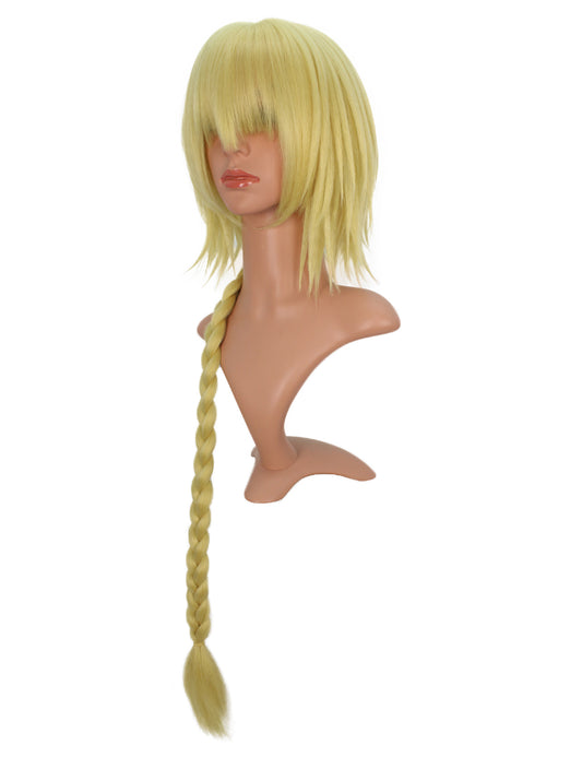 レディースファッション C-090 ロングウェーブ C-ペールイエロー コスプレヒートスタイラブルウィッグ