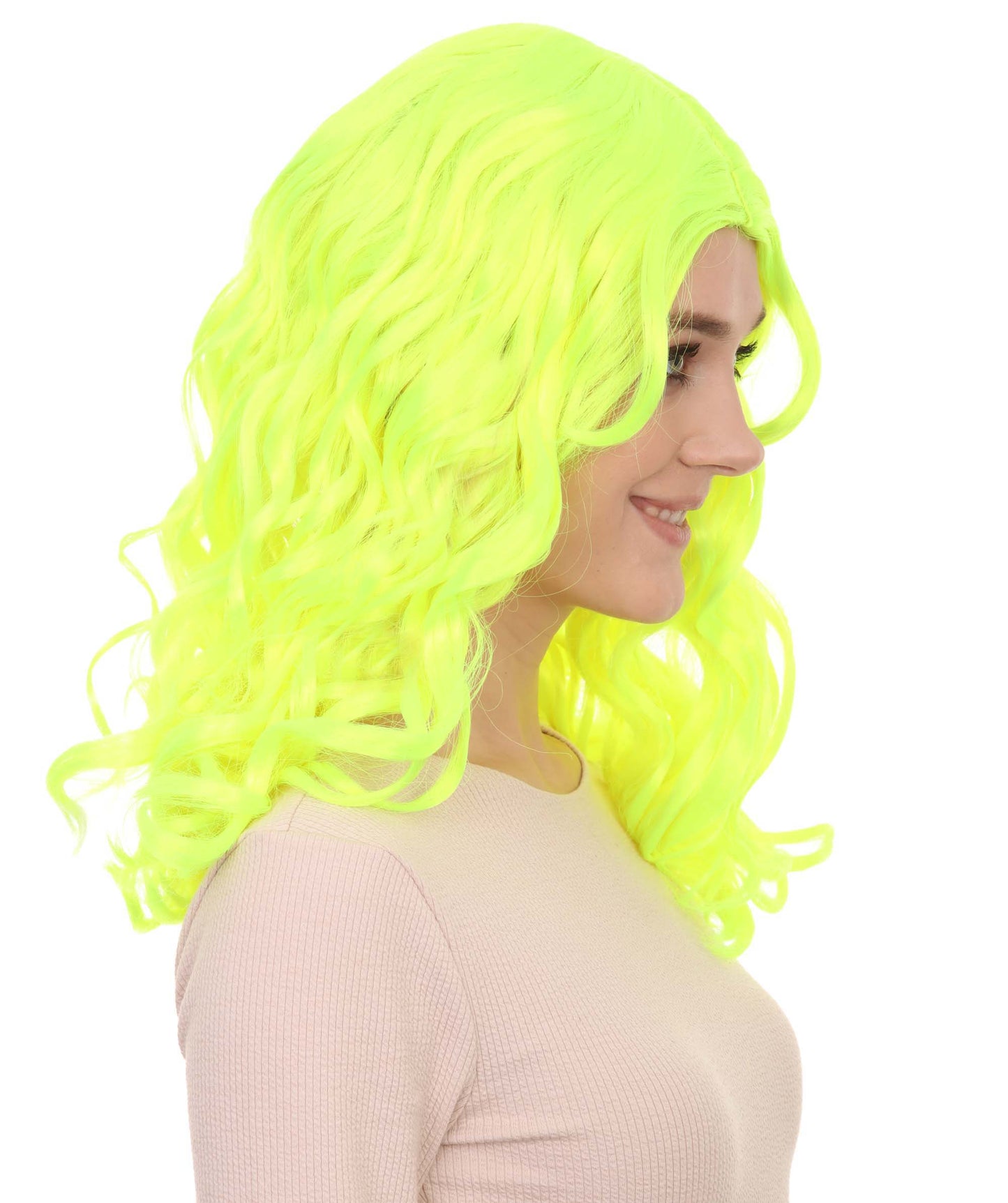 Wigs2you ハロウィンパーティー プレミアム レディース H-1116 とても快適なアリスウィッグ 鏡の国のアリス ネオングリーン
