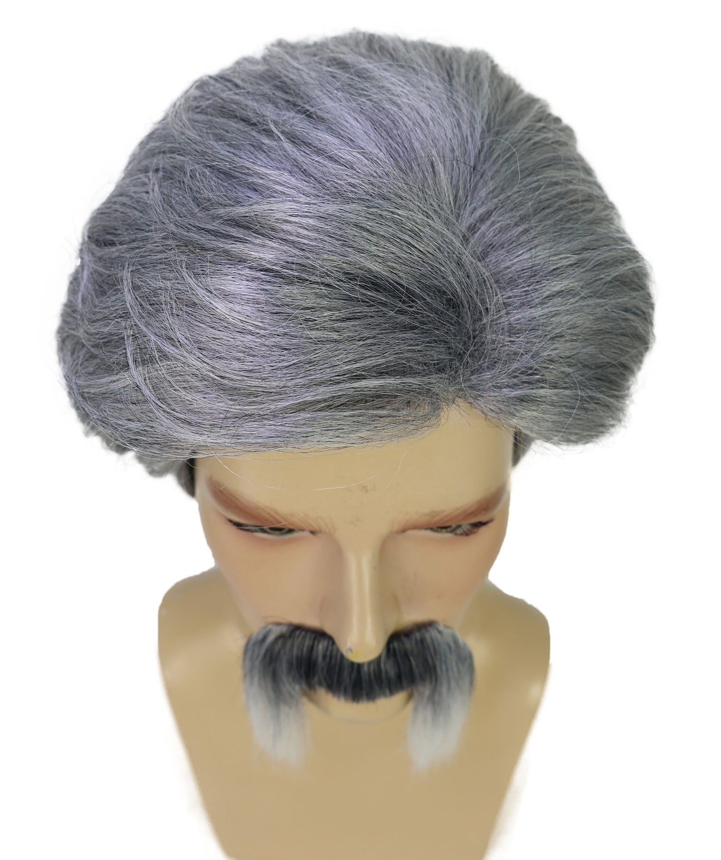 Wigs2you H-7042 大人用メンズスポーツファンツートンカーリーフルウィッグ(口ひげ付き合成繊維)ハロウィンや仮装イベントに最適