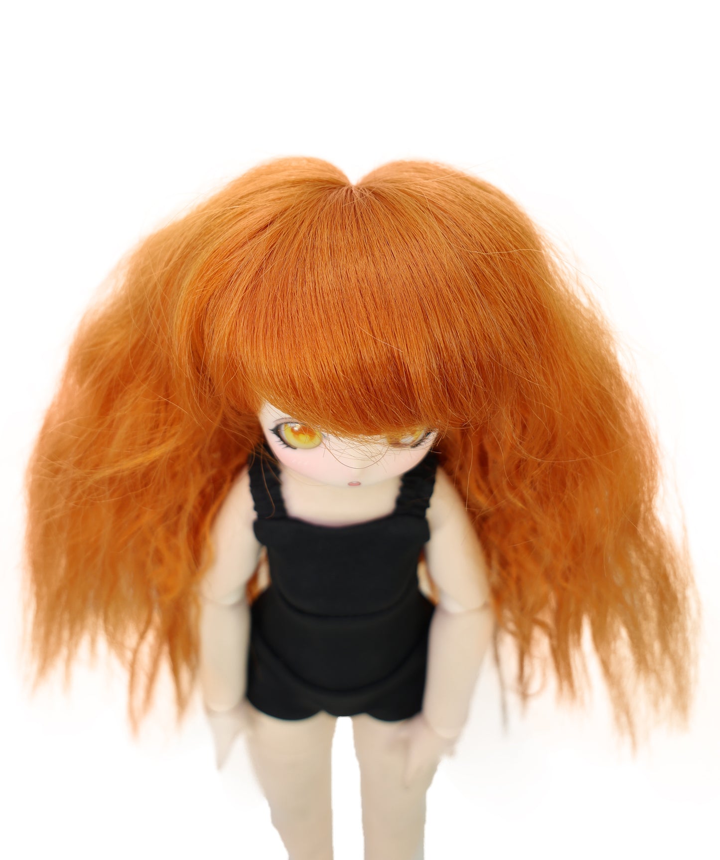Wigs2you B-203 9インチドール用ロングウィッグ|オレンジ耐熱合成繊維使用|通常キャップ付き|ハンドメイドドール、玩具修復、ミニフィギュア、クラフトに最適|柔らかく絡まりにくい、スタイリング簡単なヘアピース