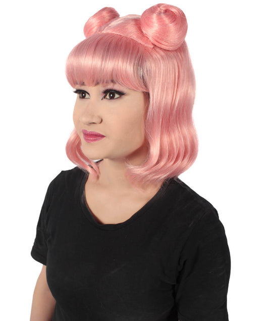 大人の女性用ショートダブルバンスペースギャラクシーウィッグ ピンク H-5376_2 女子会とグループコスチューム用ヘア