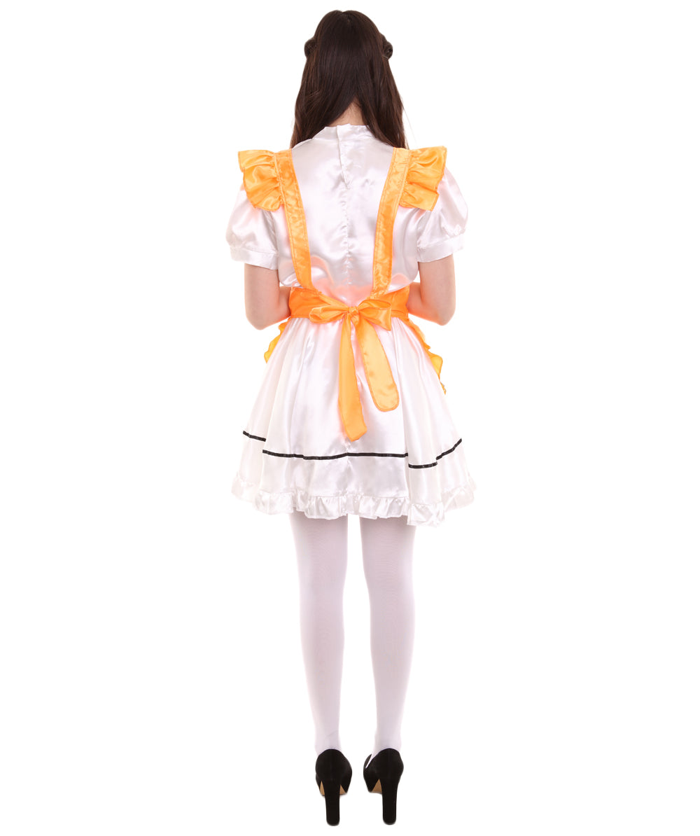女性用 JCO-326_10 アニメ コスプレ フレンチメイド ファンシー ドレス オレンジ コスプレ コスチューム