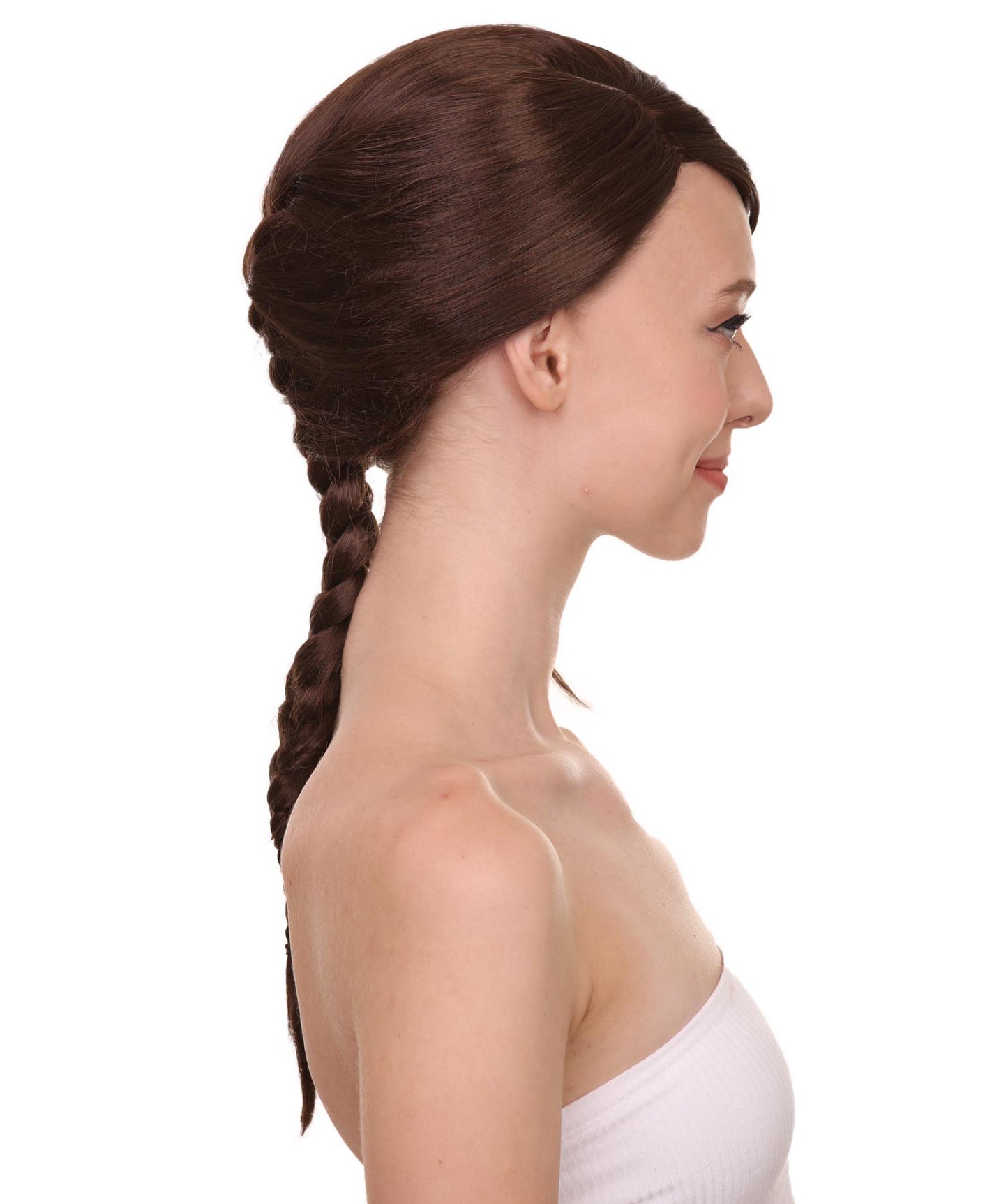 Wigs2you ハロウィン パーティー プレミアム レディース H-1184 快適なフィット感のブラウン編み込みウィッグ