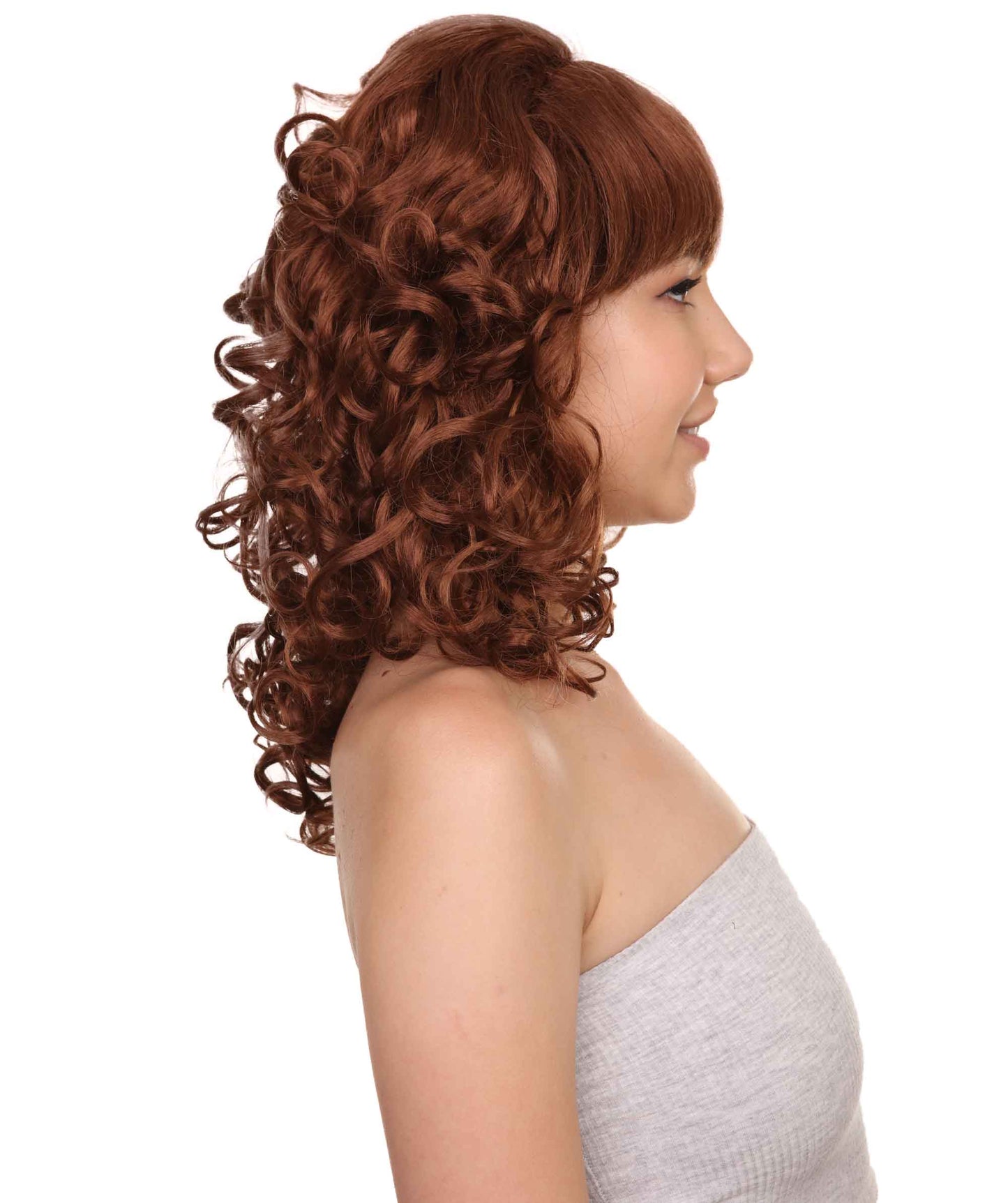Wigs2you ハロウィンパーティープレミアムレディース H-1750 華やかに見えるピンアップガール ブラウンウィッグ