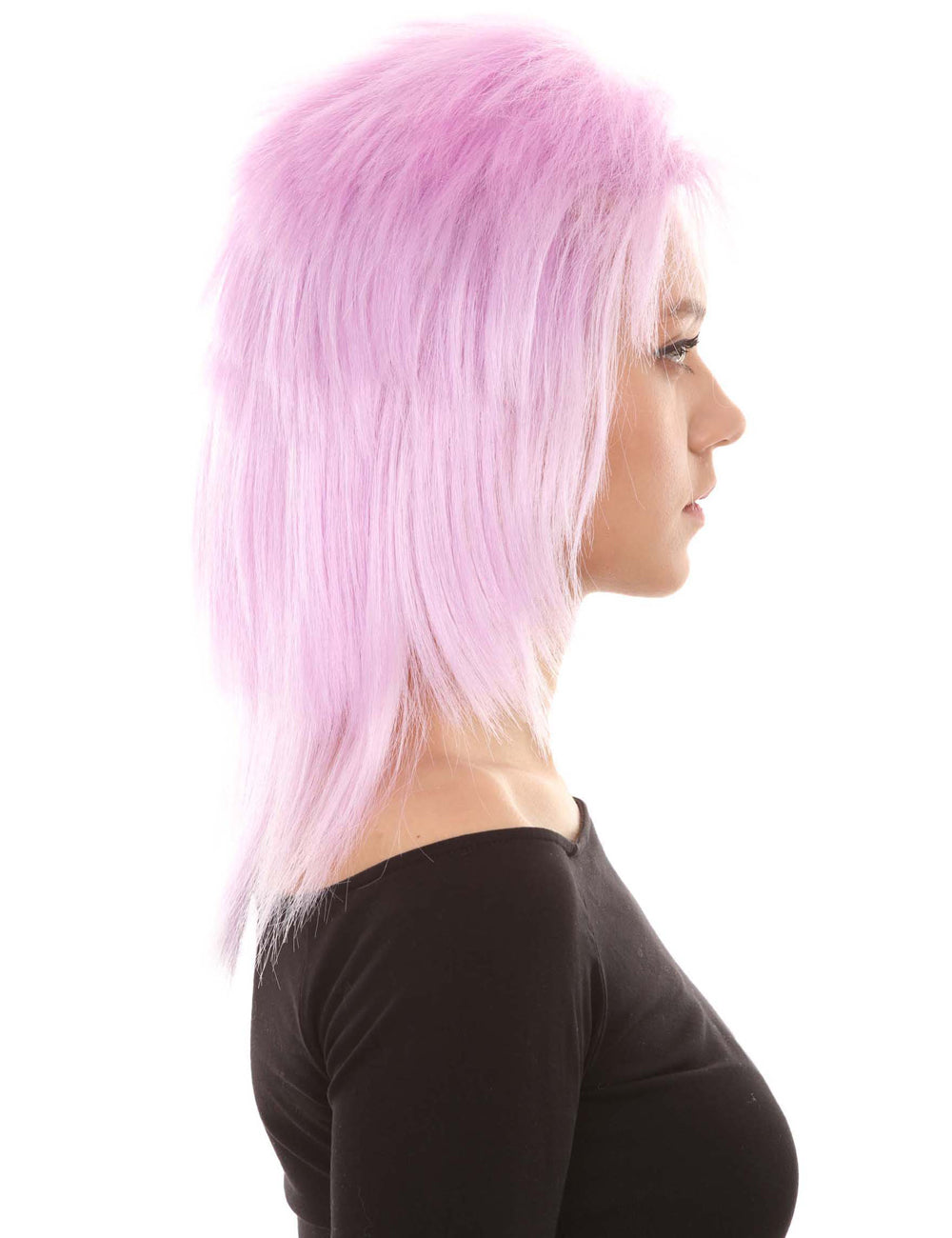 Wigs2you ハロウィン パーティー プレミアム H-1319 簡単に着用でき 快適なフィット感 80 年代女性 Lt パープル ロッカー スタイルウィッグ