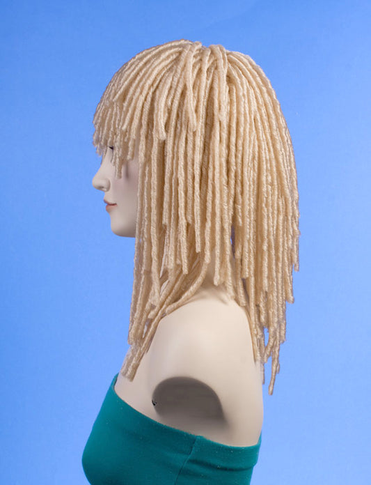 レディースファッション W-322 プラチナブロンドドレッドロックスパーティーウィッグ 合成繊維 パーティーに最適
