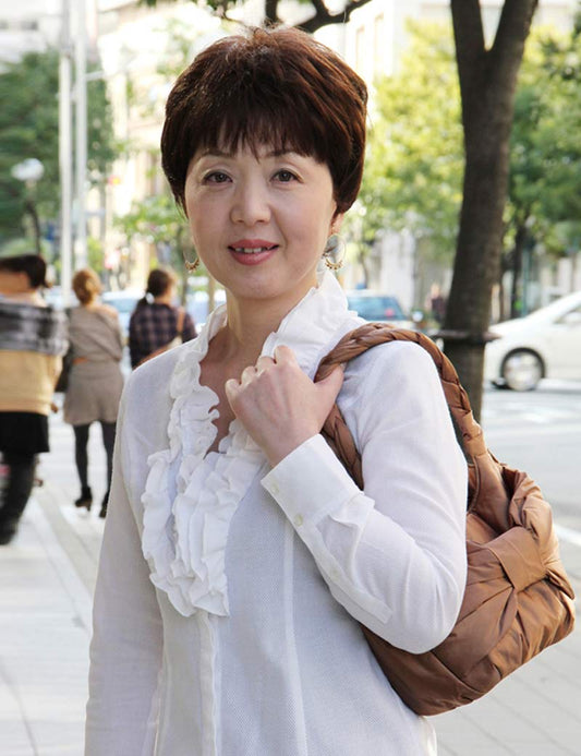 人毛+耐熱ファイバーのミックスいつもと違う雰囲気に変身してみては?ウィッグネット付きHHB-030