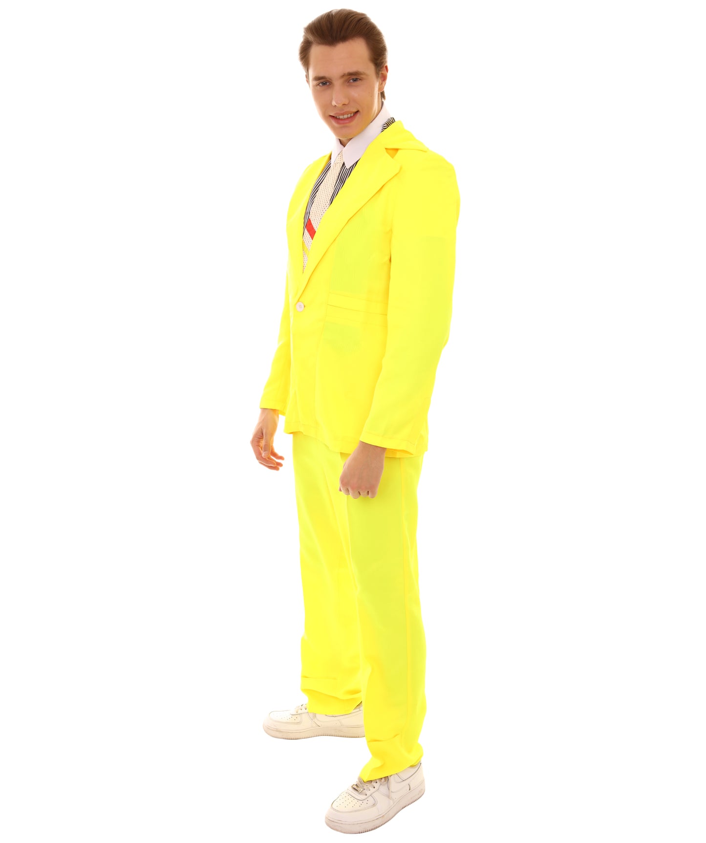 男性用 JCP-002_4 70'sロックスター スーツ コスチューム ディッキーとタイ付き プレミアム イエロー ハロウィンコスチューム