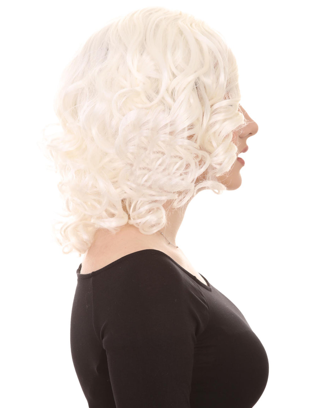 Wigs2you ハロウィン パーティー プレミアム レディース H-1405 着けやすい 快適なフィット感 カリフォルニアガール ホワイト カール ウィッグ